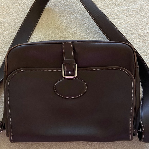Coach Vintage Dark Brown Leather Messenger Bag #NoK1S-7750 with silver hardware - Picture 13 of 16